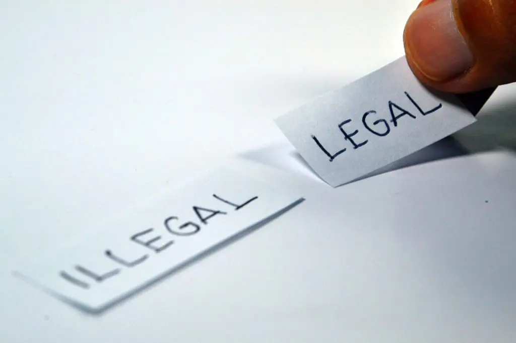 A person is cutting paper with the word " legal " on it.