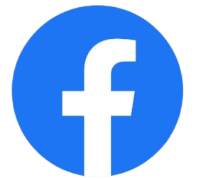 Facebook logo in blue circle with white 'f' icon